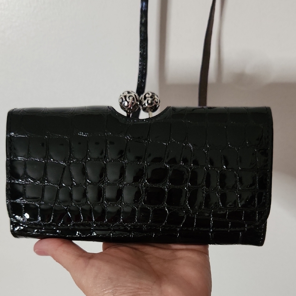 Brighton Black Croc-Embossed Wallet